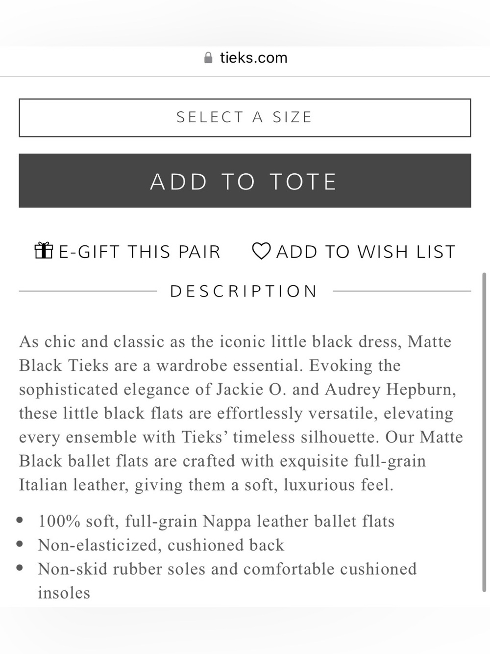 Tieks Matte Black Leather Ballet Flat with Teal Sole Accent size 6 - Picture 9 of 9